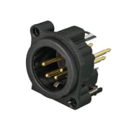 Neutrik XLR Receptacle, 4-Pin, Male, PCBV, Plastic/Gold, A Series