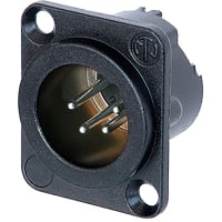 Neutrik Receptacle DLX series 4 pin male - solder - black/silver