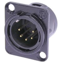 Neutrik Receptacle DL1 series 5 pin male - solder cups- black/silver