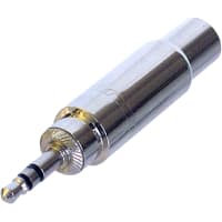 Neutrik Rean Adapter - 3.5mm - stereo plug to 1/4"stereo jack- nickel/silver