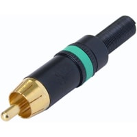 Neutrik Rean Plugs RCA - gold contact - green