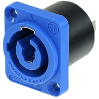 Neutrik Receptacle without Tang, Power In, Blue, PowerCON TRUE1 Series