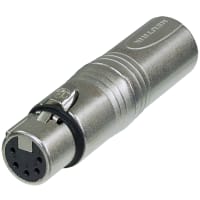 Neutrik XLR Adapter, 3-Pin XLR Male to 5-Pin XLR Female, Pre-wired, AXR/XLR Series