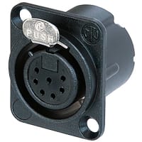 Neutrik Receptacle DLX series 7 pin female - solder - black/gold