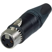 Neutrik Cable end XX-EMC series 3 pin female - RFI / EMI protection - black/gold