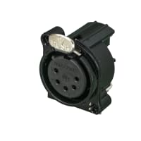 Neutrik Receptacle B series 5 pin F - PCBH - Pin 1 & grd sep - black