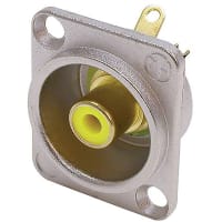 Neutrik Jacks RCA D series style- yellow - nickel