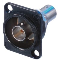 Neutrik Recessed bulkhead jack black D-shape housing feed through grounded, NBB Series