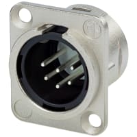 Neutrik Receptacle DL1 series 6S pin male - solder cups- nickel/silver