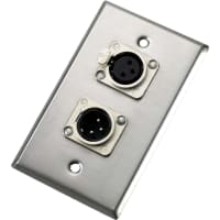 Neutrik Wallplate - dual - NC3FD-L-1 and NC3MD-L-1