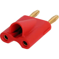 Neutrik Rean Dual Banana Plug; Red; 6-10.5mm, integrated strain relief, gold contact