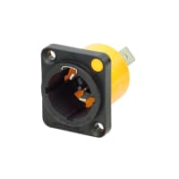 Neutrik Receptacle, Male, Power In, 1/4in Flat Tab, without Tang, PowerCON TRUE1 Series