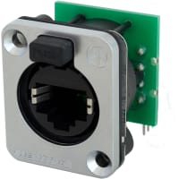 Neutrik Receptacle, PCB Horizontal, CAT5e Compatible, IP54, etherCON CAT5e D Series