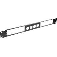 Neutrik Rack panel, 19" 1RU, accepts 1 or 2 NA2-IO-DLINE or 4 D-shape connectors, blac