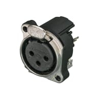 Neutrik XLR Receptacle, Jack, 3-C, Uninsulated, Solder, Bronze, 6A, B Series