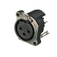 Neutrik XLR Receptacle, 3-C, Uninsulated, Solder, Bronze, 6A, B Series