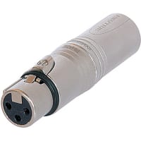 Neutrik XLR Adapter, XLR Male to XLR Female, Aluminum, AXR/XLR Series