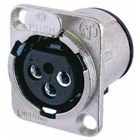 Neutrik Receptacle D series 3 pin female - PCBV - nickel/s