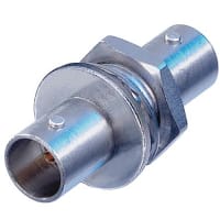 Neutrik Receptacle - BNC feedthrough - grounded - nickel- plastic threads - 75 Ohm