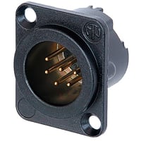 Neutrik Receptacle DLX series 6 pin male - solder - black/gold