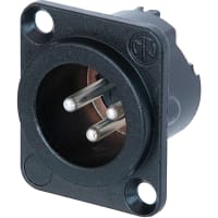 Neutrik Receptacle DLX series 6 pin male - solder - black/silver