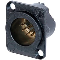 Neutrik Receptacle DLX series 7 pin male - solder - black/gold