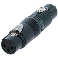 Neutrik XLR Adapter, 3-Pin Female XLR-3-Pin Female XLR, Pre-wired, Black, AXR/XLR Series