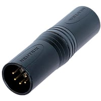 Neutrik Adapter - 5 pin male to 5 pin male - pre-wired, black