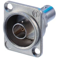 Neutrik Receptacle - BNC - D style - feedthrough - grounded - nickel - 75 Ohm