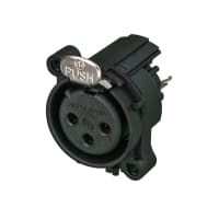 Neutrik XLR Receptacle, 3-Pin, Female, PCBV, Plastic/Gold, AA Series