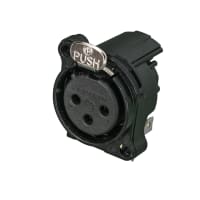 Neutrik XLR Receptacle, 3-Pin Female PCBH, Separate Ground, Black, B Series