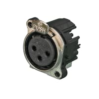 Neutrik XLR Receptacle, 3-Pin F-PCBH Left, Ground Together - Nickel, B Series