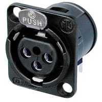 Neutrik Receptacle D series 3 pin female - PCBH - black/silver