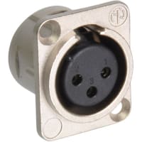 Neutrik Receptacle DL1 series 3 pin F - solder cups- nickel/silver- latchless