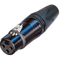 Neutrik Cable end XX-14 series 3 pin female - cable OD 8-10mm - black/gold - bulk