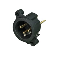 Neutrik XLR Receptacle, 3-Pin, Male, PCBV, Plastic/Gold, Black, AA Series