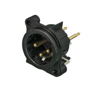 Neutrik XLR Receptacle, 3-Pin, Male, PCBV, Black/Gold, B Series