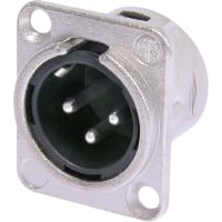 Neutrik Receptacle D series 3 pin male - solder springs - nickel/silver