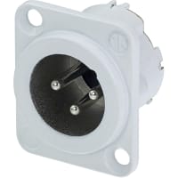 Neutrik Receptacle DLX series 3 pin male - solder - White