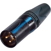 Neutrik Cable end X-14 series 3 pin male - black/gold