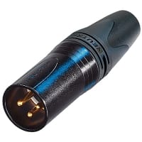 Neutrik Cable end XX-14 series 3 pin male - cable OD 8-10mm - black/gold - bulk