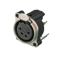 Neutrik Receptacle B series 4 pin F - PCBV - Pin 1 & grd sep - nickel