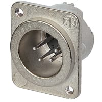 Neutrik Receptacle; DLX series; 3 pin; male; solder; nickel/silver; M3 mounting holes