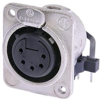 Neutrik Receptacle DM3 series 5 pin female - PCBH - nickel/silver