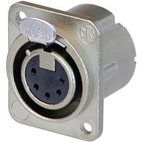 Neutrik Receptacle; DLX series; 5 pin; female; solder; nickel/silver; M3 mounting holes