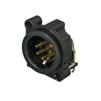 Neutrik Receptacle B series 5 pin M - PCBH - Pin 1 & grd sep - black