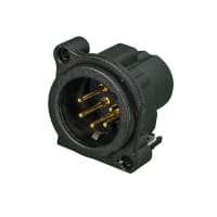 Neutrik Receptacle B series 5 pin M - PCBV - Pin 1 & grd sep - black