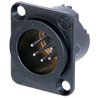 Neutrik Receptacle DLX series 5 pin male - solder - black/silver