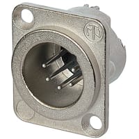 Neutrik Panel Mount XLR Connector, 6-Way, Male, Silver over Nickel, 50 V, DLX Series