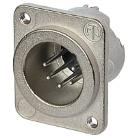 Neutrik Receptacle; DLX series; 3 pin; male; solder; nickel/silver; M3 mounting holes